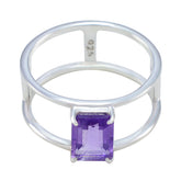 Kristine Geometric Purple Solitaire Band Amethyst Purple