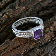 Aisha Rope-Wire Purple Solitaire Band