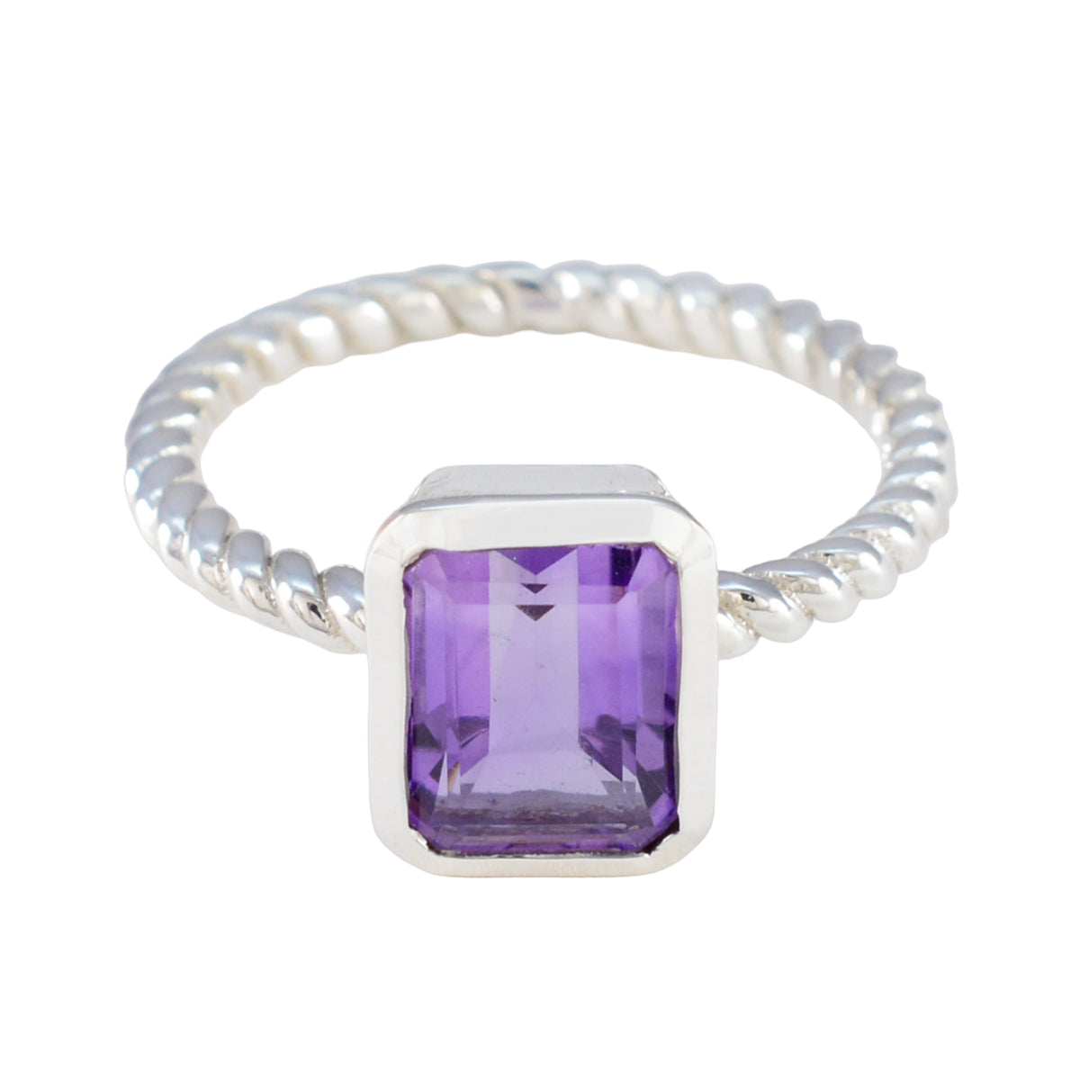 Abigail Graceful Purple Solitaire Ring Amethyst Purple
