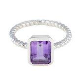 Abigail Graceful Purple Solitaire Ring Amethyst Purple