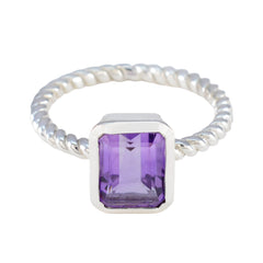 Abigail Graceful Purple Solitaire Ring Amethyst Purple