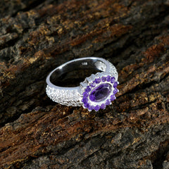 Ava Feminine Purple Halo Ring