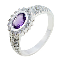 Ava Feminine Purple Halo Ring