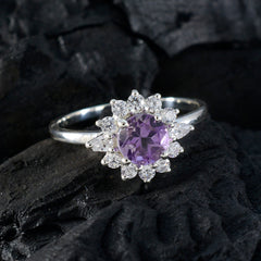 Jiwoo Purple Halo Ring for Women with Sparkling Stones