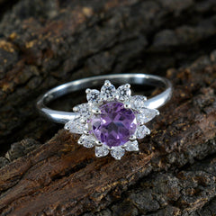 Jiwoo Purple Halo Ring for Women with Sparkling Stones