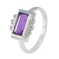 Clara Purple Gemstone Halo Ring with Silver Setting