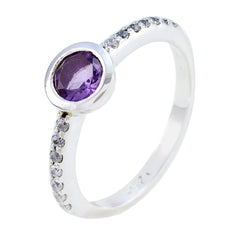 Naomi Purple Gemstone Halo Ring with Sterling Silver