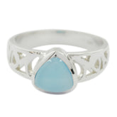 Maya Fairytale Blue Solitaire Ring Blue Chalcedony Blue