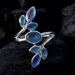 Sofía Leafy Blue Hepta Ring