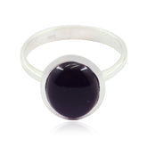 Seo-yeon Trendy Black Solitaire Ring Black Onyx Black