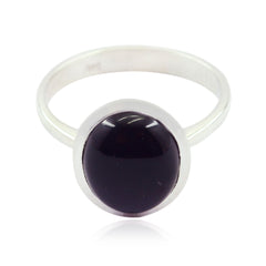 Seo-yeon Trendy Black Solitaire Ring Black Onyx Black