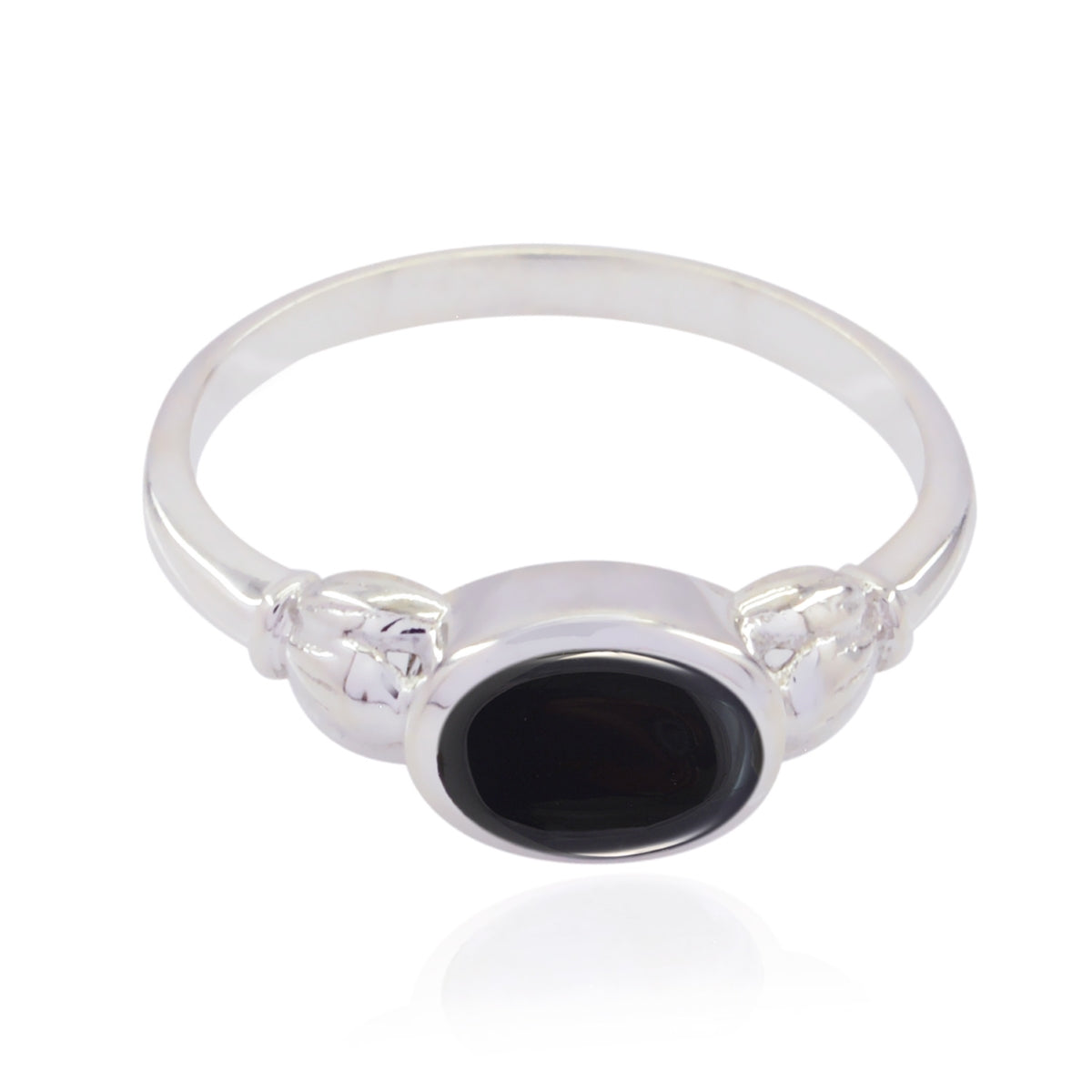 Hua Contemporary Black Solitaire Ring Black Onyx Black