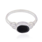 Hua Contemporary Black Solitaire Ring Black Onyx Black