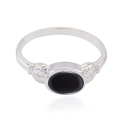 Hua Contemporary Black Solitaire Ring Black Onyx Black