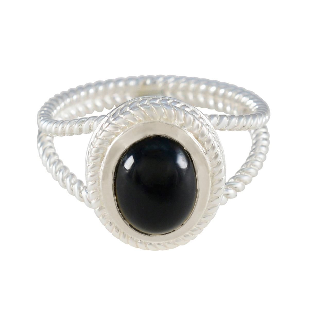 Gabriela Rope-Wire Black Solitaire Ring Black Onyx Black