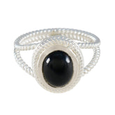 Gabriela Rope-Wire Black Solitaire Ring Black Onyx Black