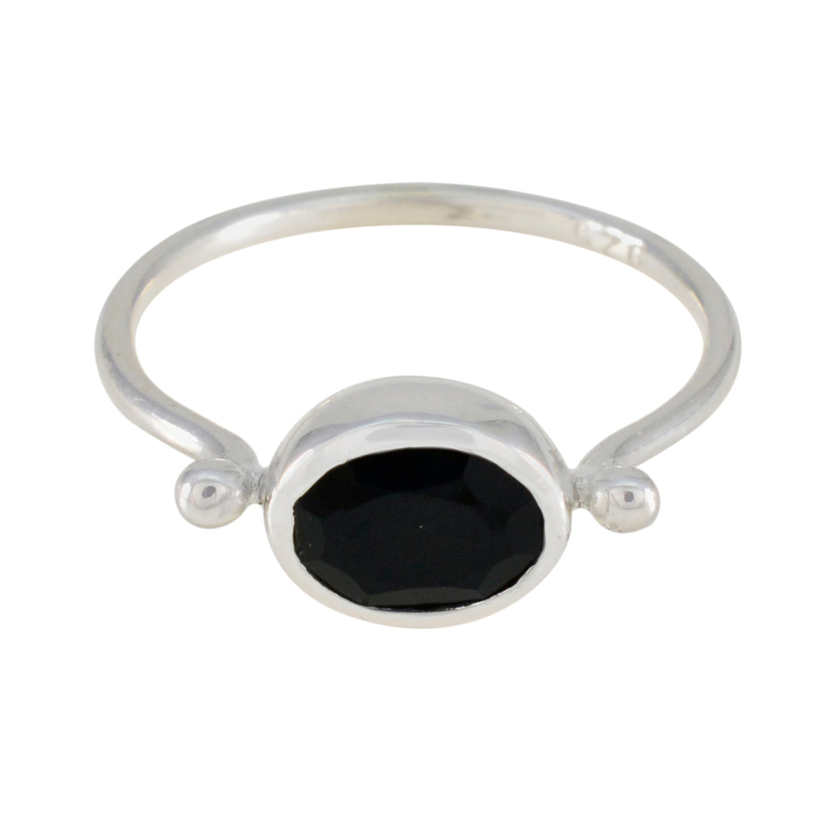 Yan Contemporary Black Solitaire Ring Black Onyx Black