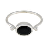 Yan Contemporary Black Solitaire Ring Black Onyx Black