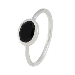 Rina Sophisticated Black Solitaire Ring