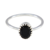 Lakshmi Black Solitaire Ring India with Elegant Design Black Onyx Black