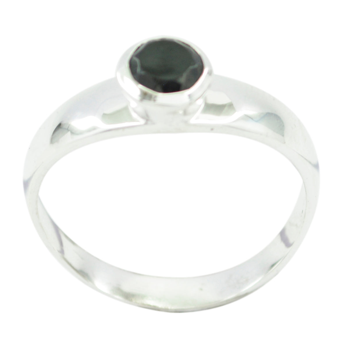 Meera Contemporary Black Solitaire Ring Black Onyx Black