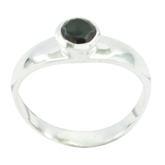 Meera Contemporary Black Solitaire Ring Black Onyx Black