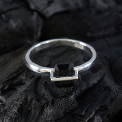 Yuki Black Solitaire Ring for Women Sterling Silver
