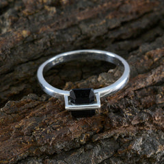 Yuki Black Solitaire Ring for Women Sterling Silver