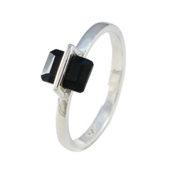 Yuki Black Solitaire Ring for Women Sterling Silver