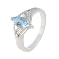 Violet Filigree Blue Solitaire Ring