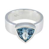 Yasmine Signet Blue Solitaire Band Blue Topaz Blue