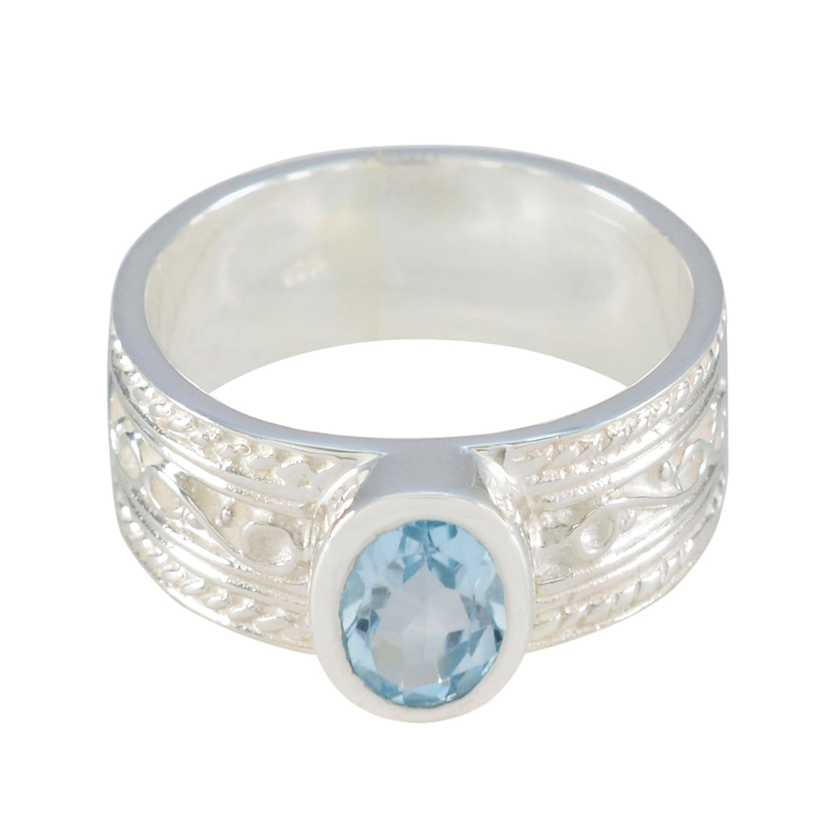Marie Twist Blue Solitaire Band Blue Topaz Blue