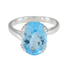 Katarina Contemporary Blue Solitaire Ring Blue Topaz Blue