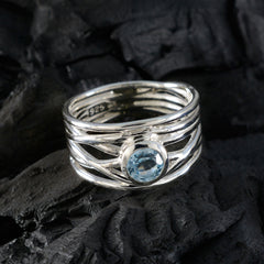 Lea Rope-Wire Blue Solitaire Band