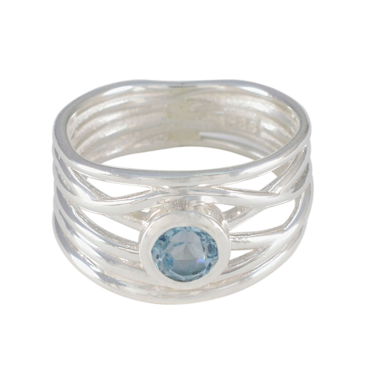 Lea Rope-Wire Blue Solitaire Band Blue Topaz Blue