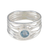 Lea Rope-Wire Blue Solitaire Band Blue Topaz Blue