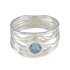 Lea Rope-Wire Blue Solitaire Band Blue Topaz Blue