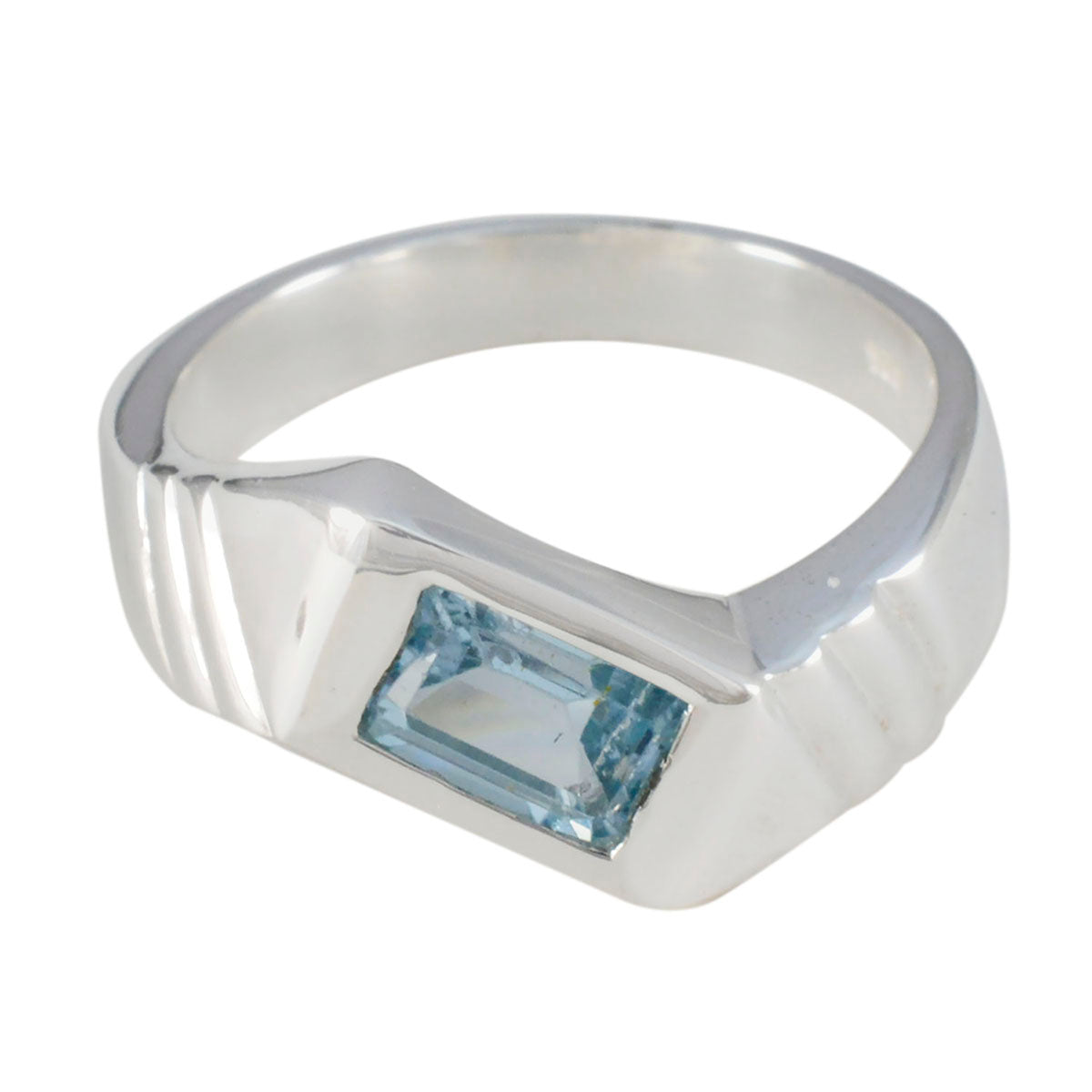 Micaela Abstract Blue Solitaire Ring Blue Topaz Blue