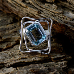 Siti Blue Solitaire Ring for Women with Gemstone