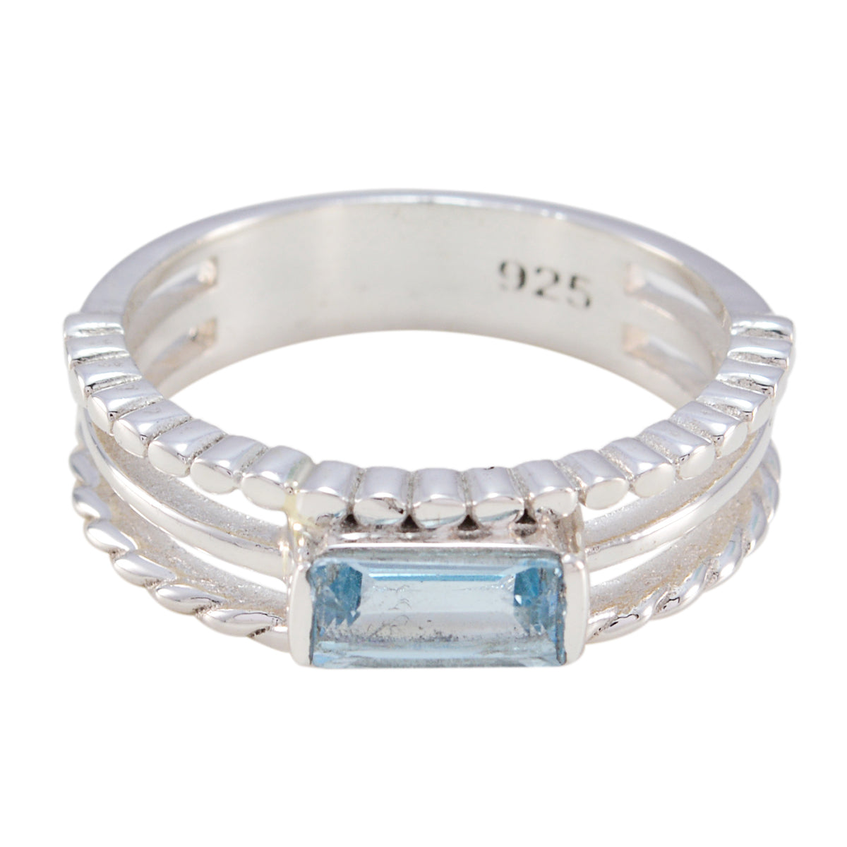 Greta Twist Blue Solitaire Band Blue Topaz Blue