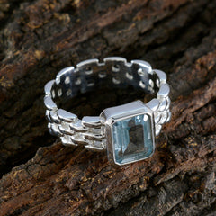 Milagros Art Deco Blue Solitaire Band
