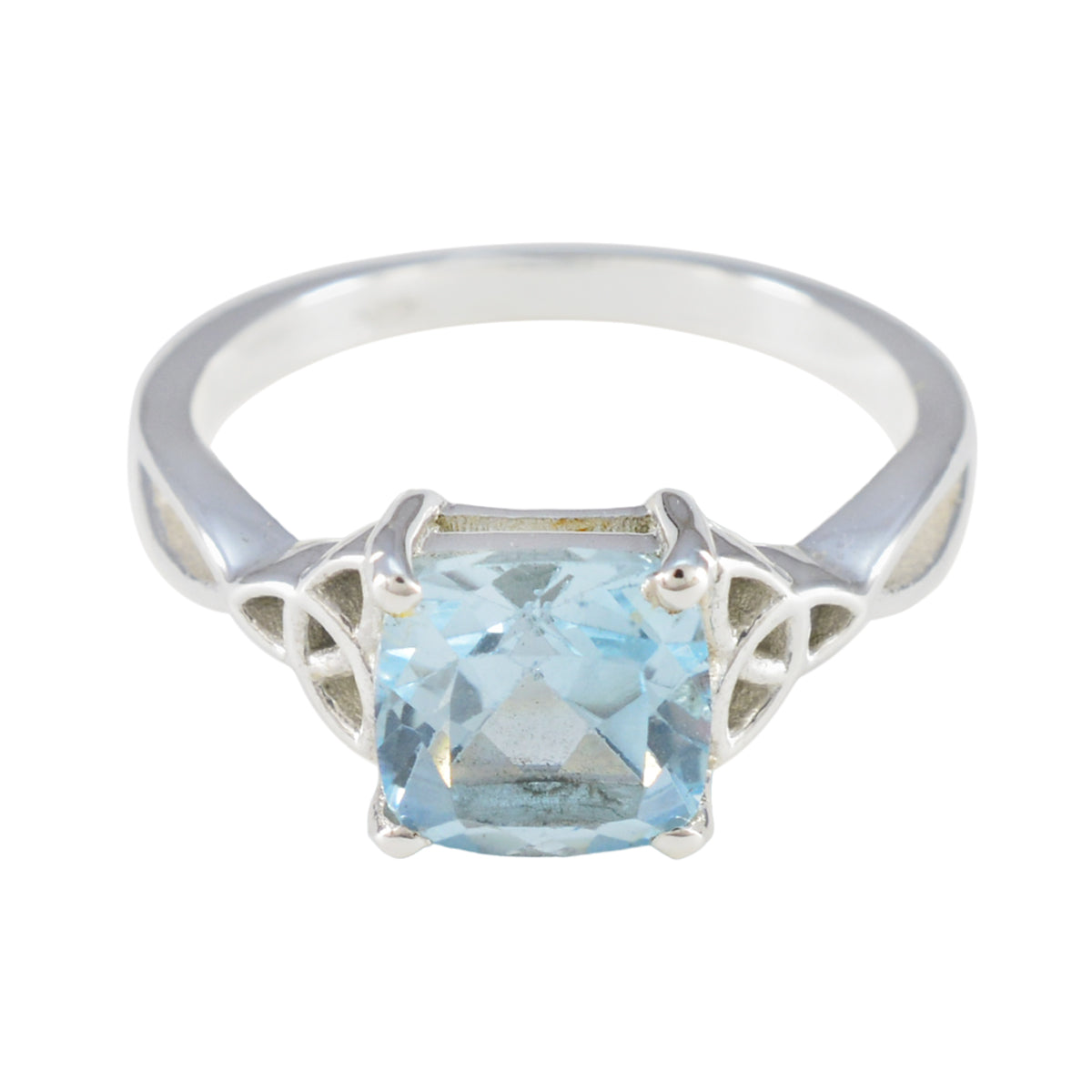 Agustina Blue Solitaire Gemstone Ring in Silver Blue Topaz Blue