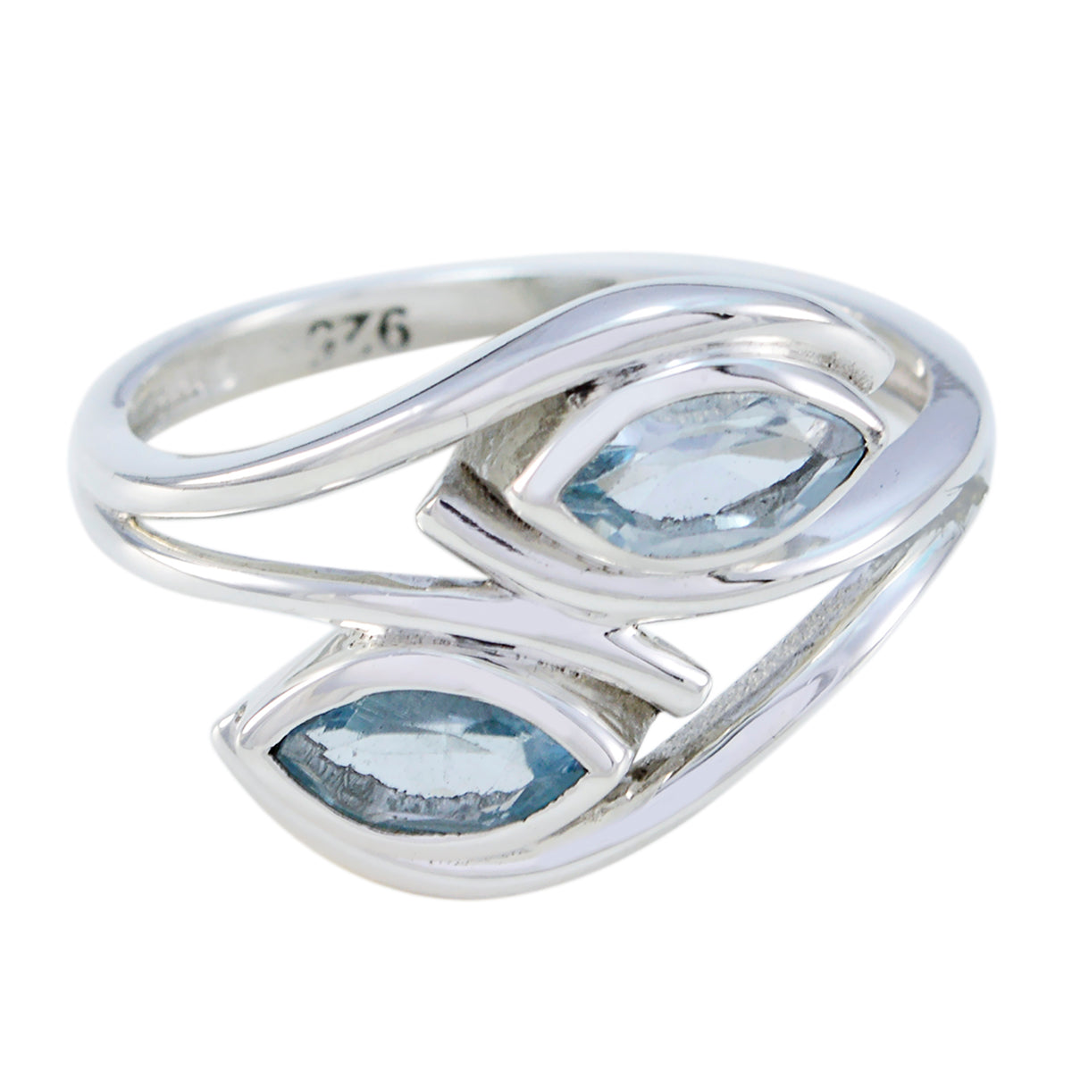 Micaela Luxurious Blue Toi et Moi Ring Blue Topaz Blue