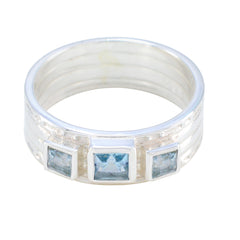 Milagros Boho Blue Trilogy Band Blue Topaz Blue