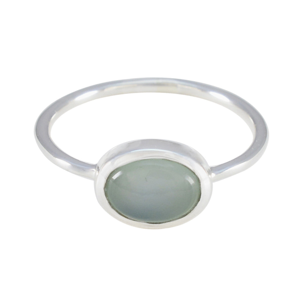 Isabelle Feminine Aqua Solitaire Ring Aqua Chalcedony Green