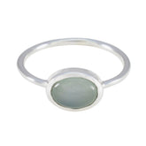 Isabelle Feminine Aqua Solitaire Ring Aqua Chalcedony Green