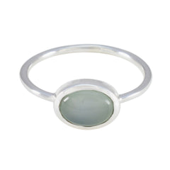 Isabelle Feminine Aqua Solitaire Ring Aqua Chalcedony Green