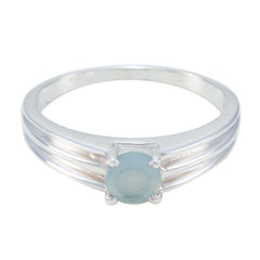 Ha-eun Fairytale Blue Solitaire Ring Blue Chalcedony Blue