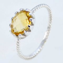 Ayesha Yellow Solitaire Ring with Sterling Silver Band