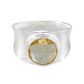 Elena Armor Yellow Solitaire Band Citrine Yellow